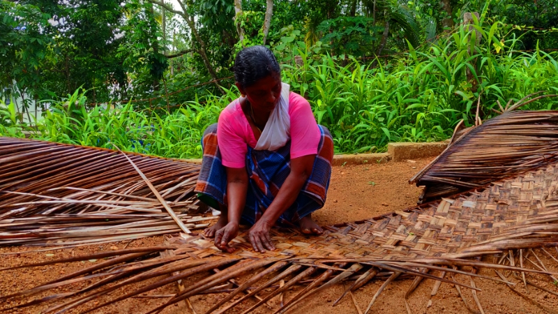 Weaving of Coconut Leaves